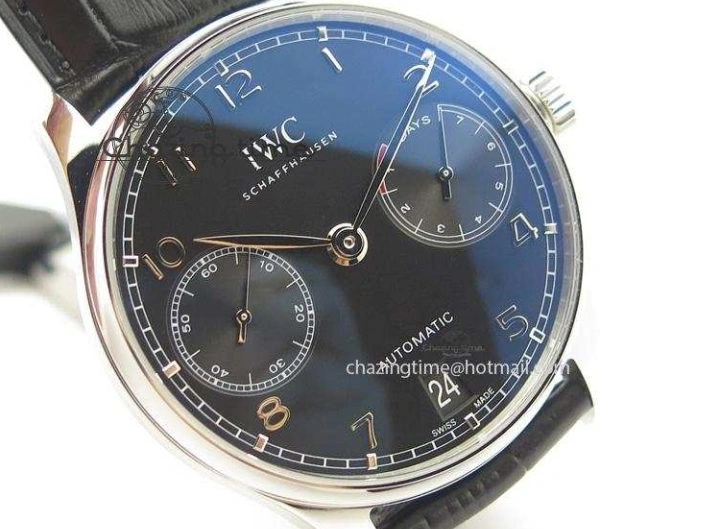 MIROTIME 0412 Practical Portuguese Real PR IW500109 ZF 1:1 Best Edition Black Dial On Black Leather Strap A52010 V 7308